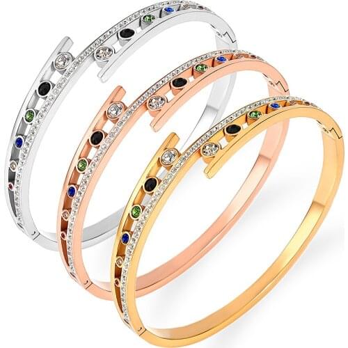 Stainless Steel Hollow Bead Bangles Bracelets for Women Men Black Gold Color Width Bangles European Jewelry