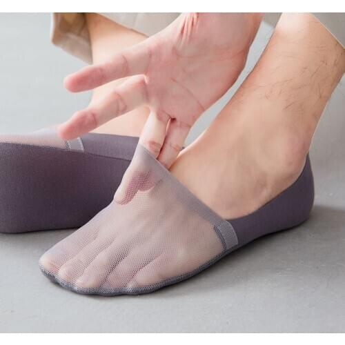 2021 New Men Sock Slippers Men No Show Thin Invisible Fashion Socks Man Summer High Quality Casual Breathable Mesh Socks Men