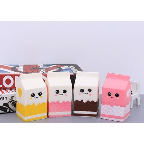 New 4 colors Milk Box Banana Ball Squishy Slow Rising Jumbo Pig Cotton Soft Squeeze Scented Bread Cake Kid Fun Toy Gift drop