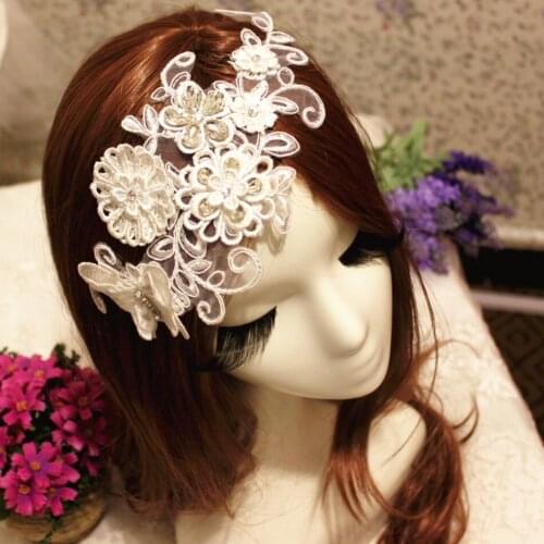 New Lace Crystal Diamond Headdress Fashion Luxury Headdress White Butterfly Hairpin