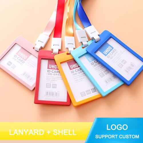 New Set Office Student Nurse Lanyard ID Badge Reel Holder Bus Pass Case Bank Credit Card Holder Strap Cardholder Office Supplies