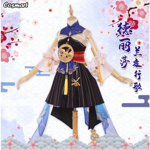 Anime Honkai Impact 3 Theresa Apocalypse New Moon Night Stargazing Elegant Kimono Dress Uniform Halloween Suit For Women Outfit
