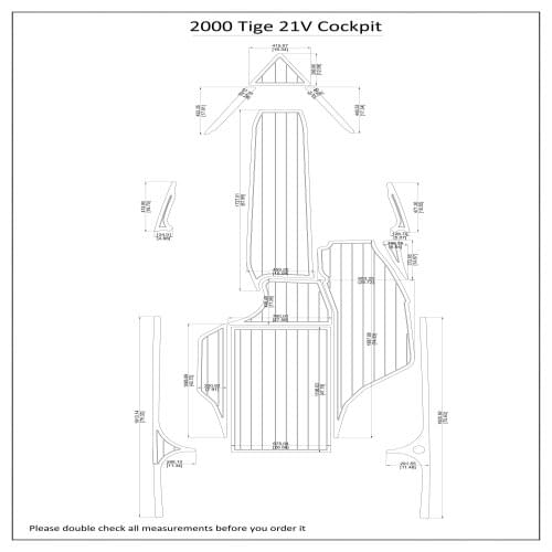 2000 Tige 21V Cockpit Pad Boat EVA Teak Decking 1/4" 6mm
