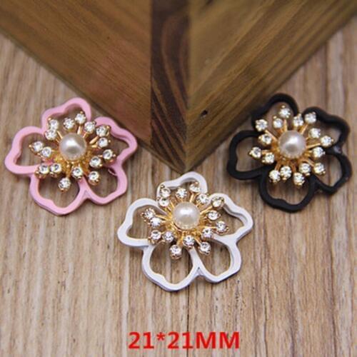 Hot Sale wholesale 20pcs/lot 21mm rhinestones button crystal button DIY mobile phone hair decoration Accessories YF139