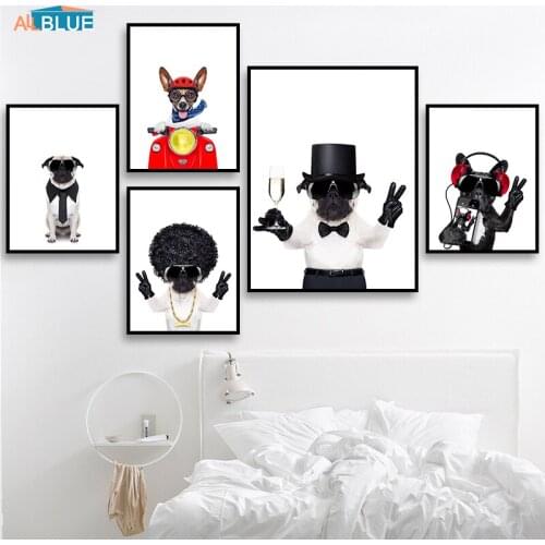 Dog Canvas Art Print Kids Wall Art Canvas Painting Nordic Posters And Prints Wall Pictures For Baby Nursery Decorative Pictures