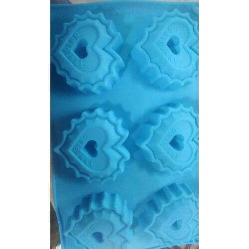 6 heart Silicone Cake Baking Mold Cake Pan Muffin Cups Handmade Soap Moulds Biscuit Chocolate Ice Cube Tray DIY Mold