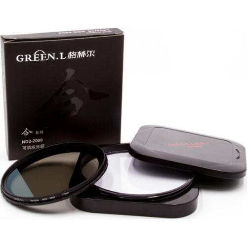 GreenL Variable ND2-2000 ND2 to ND2000 Neutral Density Filter 52 55 58 62 67 72 77mm for CANON NIKON Digital Camera Lens DSLR