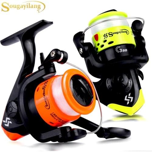 Sougayilang MINI Type Fishing Reel Spinning Wheel 3 Bearings 5.2: 1 Exquisite Spinning Reel Fishing Gear Outdoor Tools with Line