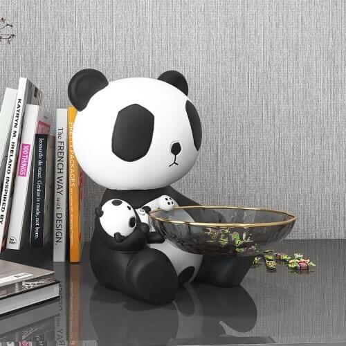 Panda tray decoration tray entrance key storage Creative Panda decoration living room TV cabinet home accessories