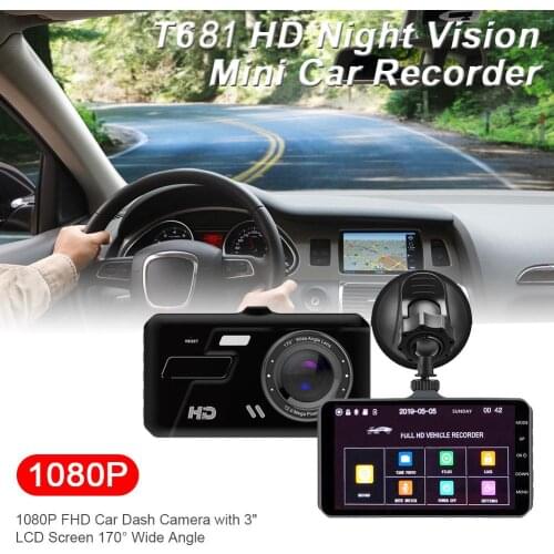 T681 Car DVR Touch Screen 4 Inch HD 1080P Video Recorder Night Vision Mini Vehicle Data Recorder New