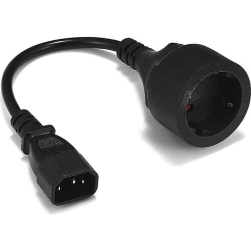 UPS PDU Power Extension Cable Cord 20cm 30cm 50cm IEC 320 C14 Male To Schuko CEE7/4 European Female Adapter Power Cable PDU Cord