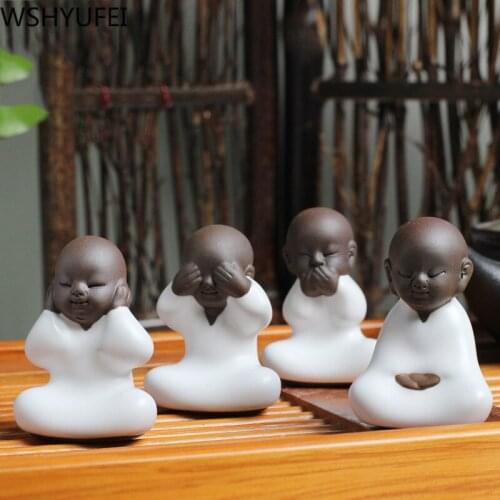 Buddha Car Decoration Creative Boutique Purple Sand Buddha Monk Tea Pet Ceramic Home Decoration Accessories Christmas present