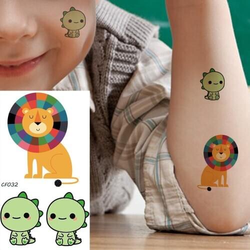 Waterproof Fake Hands Arm Cartoon Dinosaur Lion Tattoo Kid Children In Bulk Temporary Tattoos Stickers Women Cute Body Arm Tatoo