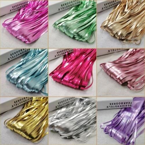 1piece 1Mx2M Foil Fringe Curtain Gold Sliver Colorful Metal Macaron Shiny Striped Curtain Wedding Decorations Birthday Decor
