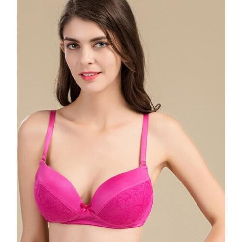 Women Bras Lingerie New 100% Silk Rimless Real Silk Bra Solid Cup Sexy Lace Gathered Underwear 1038