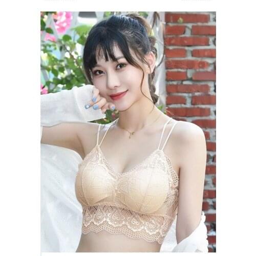 New Thin Straps Lace Beautiful Back Chest Wrap Tube Top Chest Pad Wire Free sling For WomenUnderwear Bra