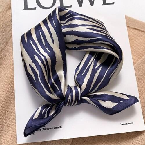 2021 summer new leopard print silk scarf ladies silk scarf decoration silk scarf headband square scarf