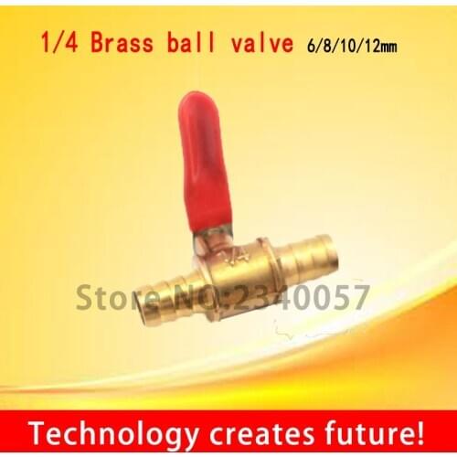 6mm-12mm Hose Barb Inline Brass Water Oil Air Gas Fuel Line Shutoff Ball Valve Pipe Fittings