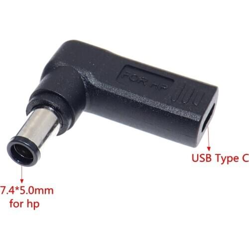 Dc Power Adapter Connector 7.4x5.0mm Male Plug to USB Type C Female Jack Converter for Hp Dell Laptop Notebook Computer Charger