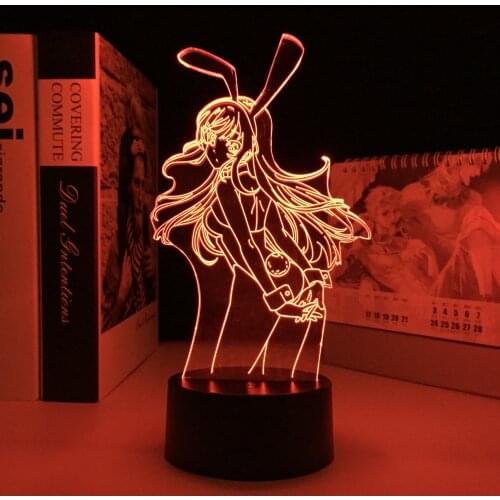 Anime Waifu Mai Sakurajima Led Night Light for Bedroom Decor Mai Light Gift for Friend Girl Birthday Led Lamp Anime Gift