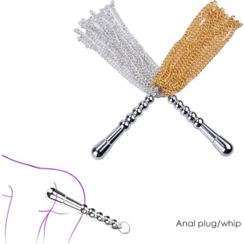 BDSM Toy Chain Whipping Metal Whip Slave Spanking Metal Chain Tassel Whips Erotic Couple Flirting Fetish SM Bondage Toy Sex Whip