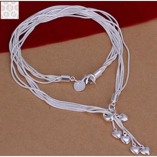 N925 Sterling Silver color Jewelry Multi Balls Necklace Free Shipping Brand New One Pcs RM08-92