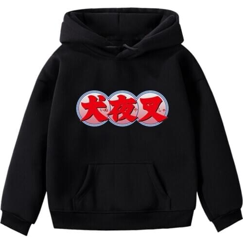 Kids Inuyasha Hoodies Boys Girls Long Sleeve Hoodie Casual Children Cotton Velvet Sweatshirts Tops Pullover Hooded Sportswear