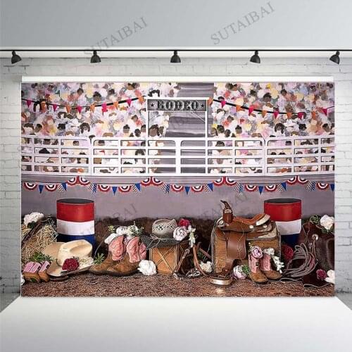 Photography Backdrops Rodeo Cowboy Boots Baby Shower Child Birthday Party Decor Photophone Background For Photo Studio Prop