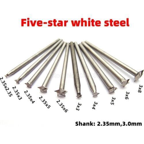 1Pcs 2.35/3mm Shank Five-star Knife Milling Cutter Precise Engraving Wood Carving Chisel Handle Five-pointed Star Woodworking
