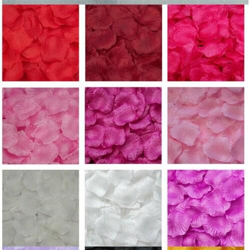H.T 1000pcs Rose Petals Wedding Accessories Petalos De Rosa Wedding Decoration Artificial Fabric Wedding Rose Petals 7Z SH012