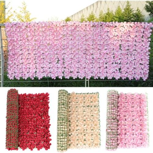 Artificial Flower Fence Net Artificial Hedges Faux Fence Rattan Decoration Simulation Green Plants for Outdoor Garden Decor