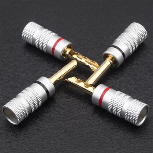 Banana Plug Speaker Cable 5mm Solder-Free Gold Plated Audio Cable Adapter -( 8 Pcs )