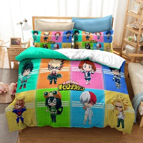 All Might 3d Bedding Set Anime My Hero Academia Duvet Covers Pillowcases Home Textile Luxury Cartoon Queen King Size Kids Gift