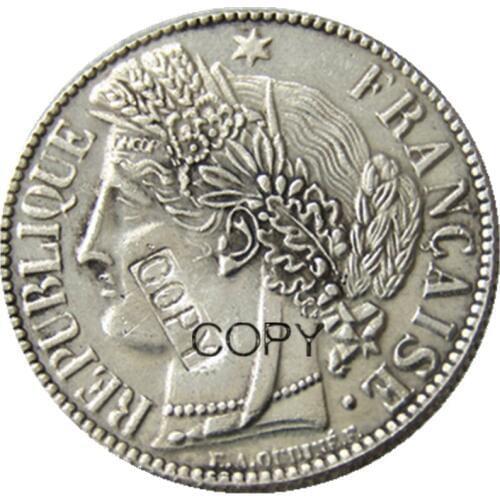 France 1 Franc 1849K Silver Plated Copy Coins
