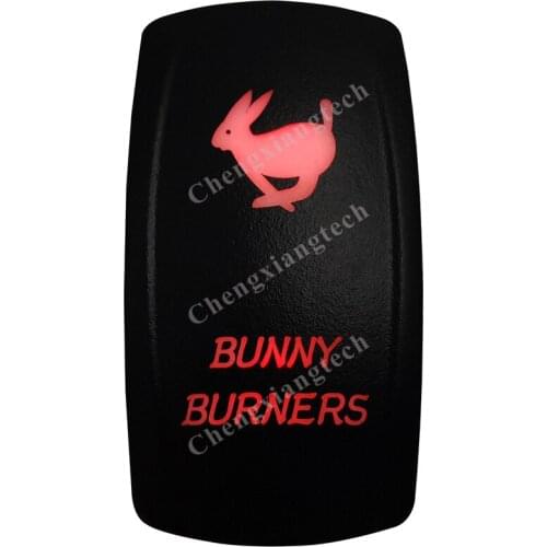 Red Led Car Boat Dashboard Light Rocker Toggle Switch Bunny Burners 5P ON OFF SPST for Carling ARB Narva 4x4 Style
