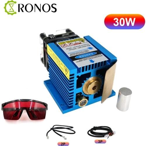 30W 51mm 450nm Blue Light Laser Head Fixed Focus DIY Carving Engraving Machine Engraver Accessory DIY Tools Laser Module Head