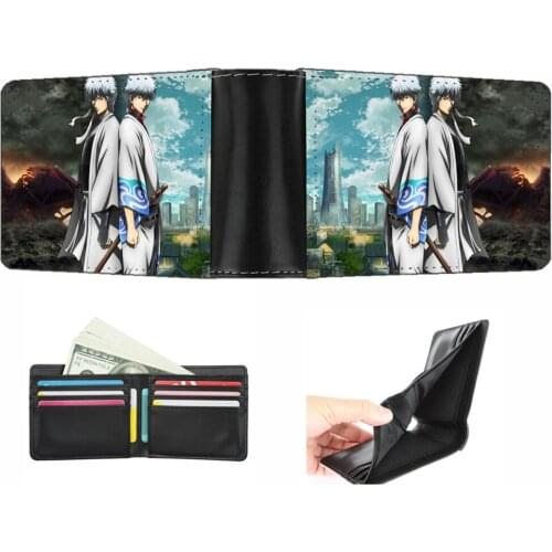Anime GINTAMA wallet Men women short wallet teenagers Card Holder PU Short Zero Wallet student Coin Purse