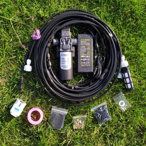6M-18M Watering Kits 12V DC Pump Mist Water Sprayer Fine Fog Nebulizer Slip Lock Nozzle Greenhouse Garden Irrigation