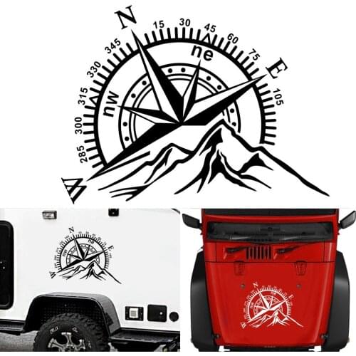 Mountain adventures compass graphics car stickers DIY truck trailer Wrangler vinyl decals front cover a side door accessories