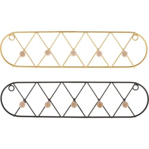 Wall Coat Hooks Space Iron Hanging Rod 5 Row Hook Kitchen Storage Rack Home Organize Hooks Decorations