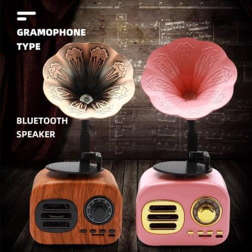 New Retro Style Mini Bluetooth Speaker Portable Wireless Loudspeaker Sound System TF FM Radio Music Subwoofer Outdoor Speaker