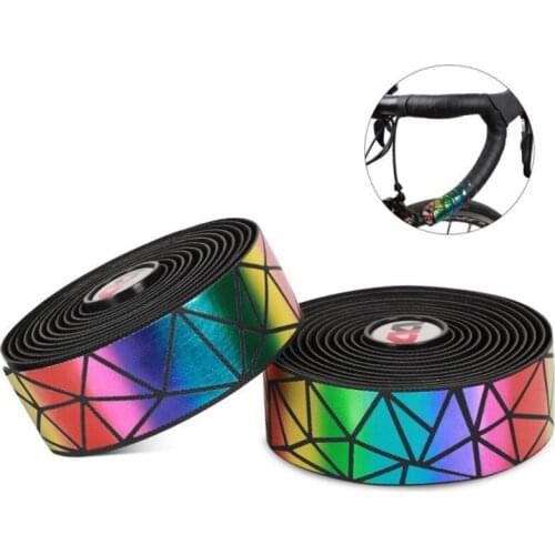 Riding Reflective Strap 1Pair Road Bike Handlebar Tape Bike Accessories Soft Pu Eva Non-slip Bicycle Handlebar Belt