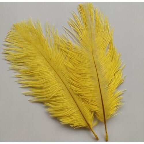 Wholesale 10pcs Beautiful Yellow High Quality 6-8 inches/15-20cm Ostrich Feather For Wedding Decoration Handmade