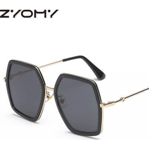 Q Driving Glasses Polygon Brand Designer Unisex Sunglasses Gafas Oculos De Sol Big Frame UV400 Luxury