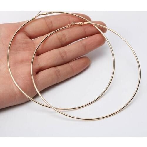 8/10mm Super Large Hoop Earrings Exaggerated Smooth Big Circle Earrings for Women Punk JewelryGold ColorBoucles d'oreilles
