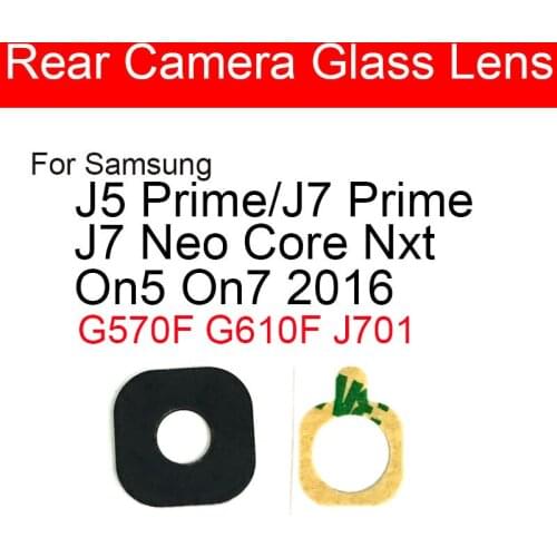 Rear Camera Glass Lens For Samsung Galaxy J5 J7 Neo Core Nxt Prime On5 On7 2016 Main Back Camera Lens Glass + Adhesive Sticker