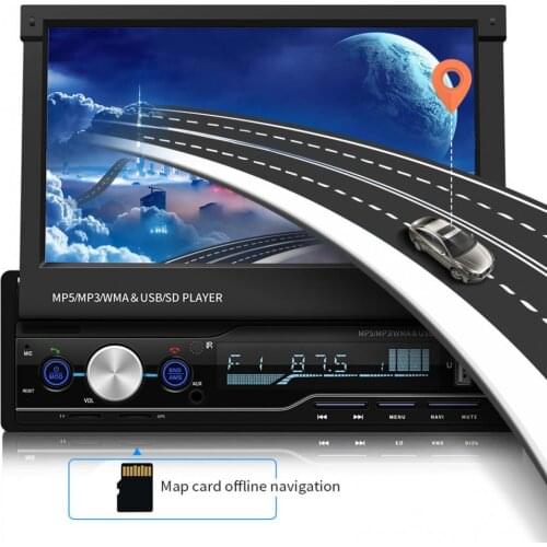 30%Hot sale in 2021!Retractable 7 Inch Touch Screen Bluetooth Car Radio Video MP5 Player Accessories