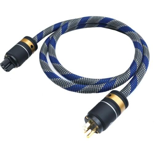 High quality Silver Plated OFC hifi power cable Carbon fiber Rhodium plated AC EU AU US power plug Power cord Power line CD