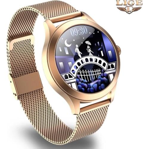 LIGE New Women Smart Watch Woman Fashion Watches Heart Rate Sleep Monitor For Android IOS IP68 Waterproof Ladies Smartwatch +Box