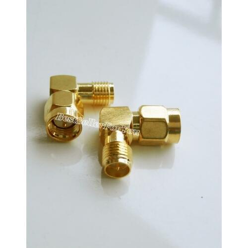 1Pcs SMA male plug to RP-SMA female Jack plug right angle 90 degree RF adapter connector